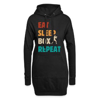 Eat Sleep Box Repeat - Boxer Kampfsport Spruch - Hoodie-Kleid - Schwarz - Vorne