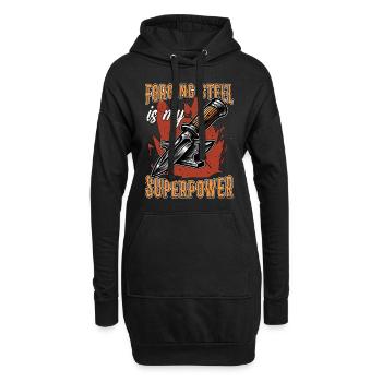 Blade Forging Steel Is My Superpower Blacksmithing - Hoodie-Kleid - Schwarz - Vorne
