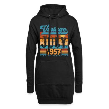 Juli 1957, Juli 1957 Geburtstagsgeschenk. - Hoodie-Kleid - Schwarz - Vorne
