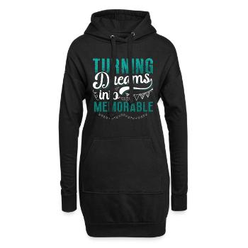 Events Coordinator Turning Dreams Into Planning - Hoodie-Kleid - Schwarz - Vorne