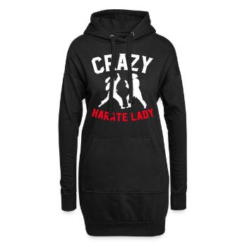 Crazy Karate Lady Karaté Combattante - Sweat-shirt à capuche long Femme - noir - Devant
