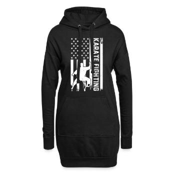 Karaté combattant Karaté Arts martiaux Karaté Combattant - Sweat-shirt à capuche long Femme - noir - Devant