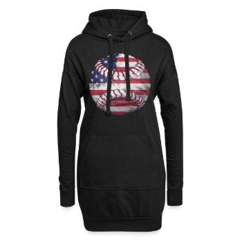 Baseball Men Women Kids Player Pitcher Softball - Hoodie-Kleid - Schwarz - Vorne