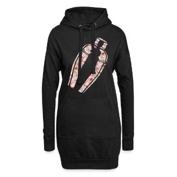 Bartender Mixologist Floral - Hoodie-Kleid - Schwarz - Vorne