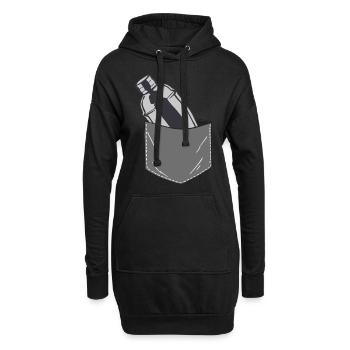 Bartender Mixologist Pocket - Hoodie-Kleid - Schwarz - Vorne