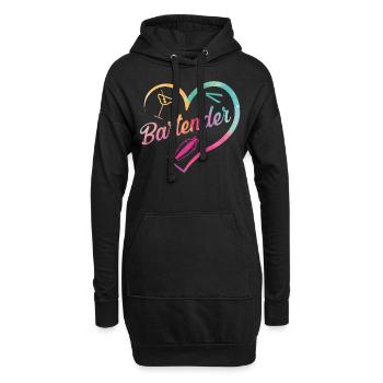 Bartender Mixologist Heart - Hoodie-Kleid - Schwarz - Vorne