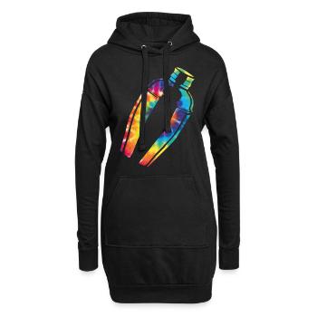 Bartender Mixologist Tie Dye - Hoodie-Kleid - Schwarz - Vorne