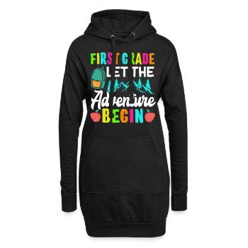 First Grade Let The Adventure Begin - Hoodie-Kleid - Schwarz - Vorne