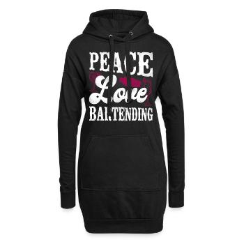 Bartender Mixologist Girl Peace - Hoodie-Kleid - Schwarz - Vorne