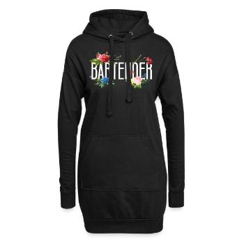 Bartender Mixologist Flowers - Hoodie-Kleid - Schwarz - Vorne