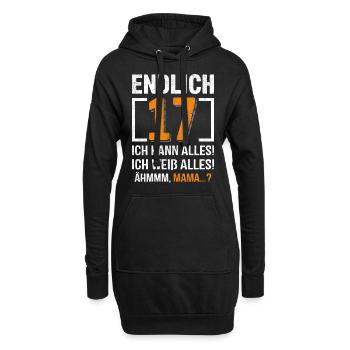 Enfin 17 je peux tout faire, je sais tout - Sweat-shirt à capuche long Femme - noir - Devant