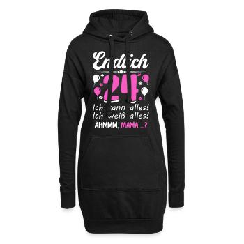 Endlich 24 Ich Kann Alles Ich Weiß Alles - Hoodie-Kleid - Schwarz - Vorne