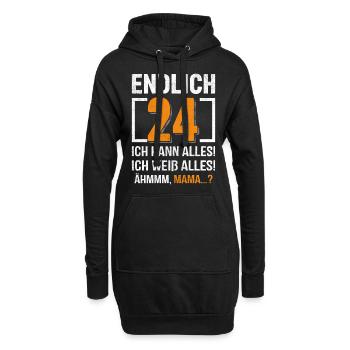 Enfin 24 je peux tout faire, je sais tout - Sweat-shirt à capuche long Femme - noir - Devant