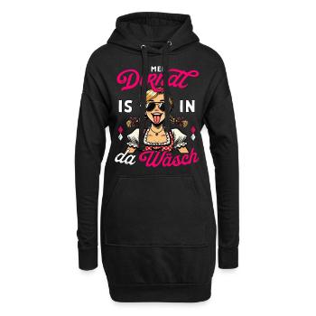 Dirndl Shirt Damen Trachtenshirt Trachten T-Shirt - Hoodie-Kleid - Schwarz - Vorne