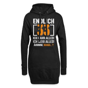 33 Anniversaire Je peux tout faire Je sais tout - Sweat-shirt à capuche long Femme - noir - Devant
