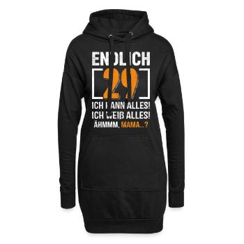 29 Geburtstag Ich Kann Alles Ich Weiß Alles - Hoodie-Kleid - Schwarz - Vorne
