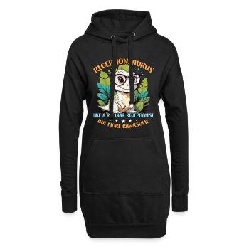 Réceptionniste Receptionsaurus comme un employé de bureau - Sweat-shirt à capuche long Femme - noir - Devant