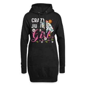 Crazy Jiu Jitsu Girl - Drôle de Jiu Jitsu Brésilien G - Sweat-shirt à capuche long Femme - noir - Devant
