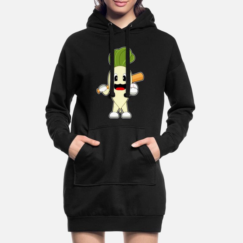 Radieschen Baseball Baseballschläger Hoodie-Kleid