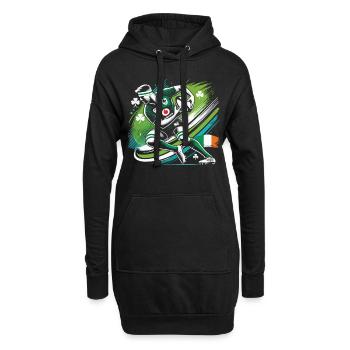 Fan de rugby irlandais - Sweat-shirt à capuche long Femme - noir - Devant
