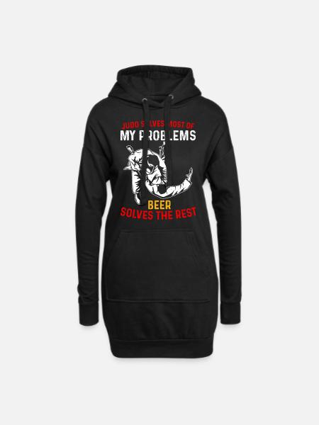 Judo løser de fleste af mine problemer øl løser re - Hoodie-kjole - sort