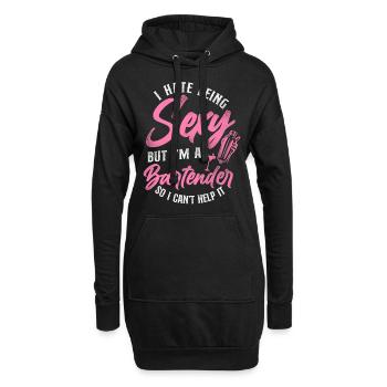 Barman mixologue Je déteste être - Sweat-shirt à capuche long Femme - noir - Devant