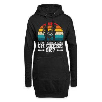 I like chickens - Hoodie Dress - black - Front