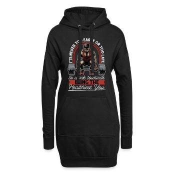 Coach de santé Il n’est jamais trop tôt ou Coach de fitness - Sweat-shirt à capuche long Femme - noir - Devant