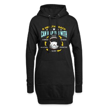 Un coach de santé peut vous aider avec un entraîneur de fitness - Sweat-shirt à capuche long Femme - noir - Devant