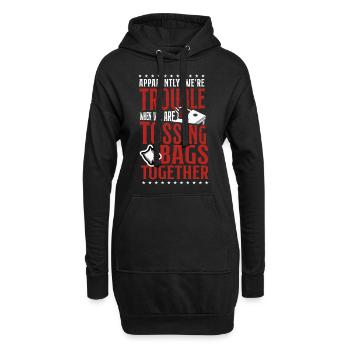 Cornhole Team Bean Bag Player - Hoodie-Kleid - Schwarz - Vorne