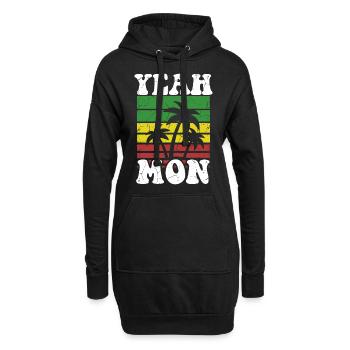 oui Lun Jamaïcain Vintage Coucher de soleil Jamaïque Vacances - Sweat-shirt à capuche long Femme - noir - Devant