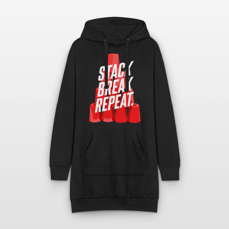 Stack Break Repeat Stacking Cups Speed Stacker Hoodie-Kleid
