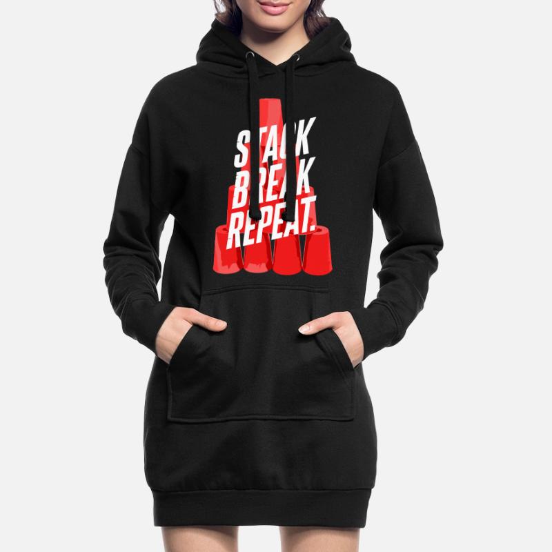 Stack Break Repeat Stacking Cups Speed Stacker Hoodie-Kleid