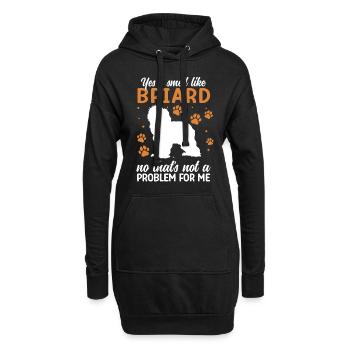 Oui, je sens le Briard Berger de Brie - Sweat-shirt à capuche long Femme - noir - Devant