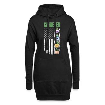 Jardinier Drapeau US - Jardinier amateur - Sweat-shirt à capuche long Femme - noir - Devant