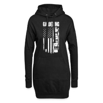 Jardinage Drapeau US Paysagiste Jardinier amateur - Sweat-shirt à capuche long Femme - noir - Devant