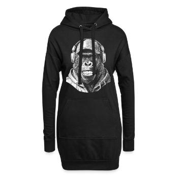 Chemise streetwear hip-hop Gorilla - Sweat-shirt à capuche long Femme - noir - Devant