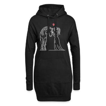 Pferd, Reiten, Reiterin, Pferdebesitzer, Reitsport - Hoodie-Kleid - Schwarz - Vorne