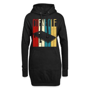 Joueur de sac de haricots de l’équipe Cornhole - Sweat-shirt à capuche long Femme - noir - Devant
