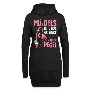 Mädels Egal Was Passiert Pegel Halten - Hoodie-Kleid - Schwarz - Vorne