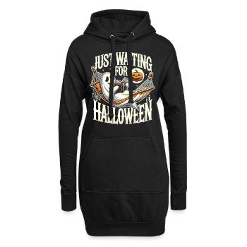 Lesender Geist in der Hängematte im Urlaub - Hoodie-Kleid - Schwarz - Vorne