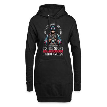 Lecture de tarot, il y a toujours des voyants - Sweat-shirt à capuche long Femme - noir - Devant