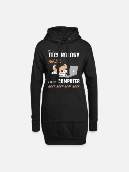 IT Computer Administrator Computerarbeit Geschenk - Hoodie-Kleid - Schwarz