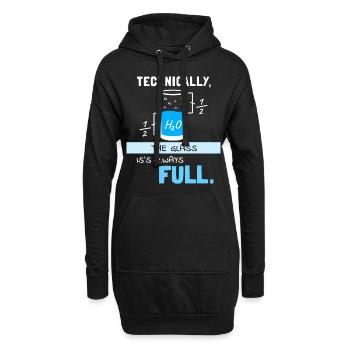 Chemiker Chemie Humor Lustige Sprüche Wasser Glas - Hoodie-Kleid - Schwarz - Vorne