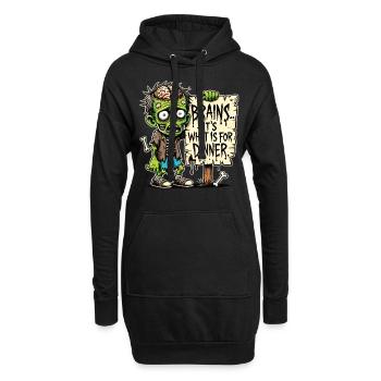 T-shirt drôle d’Halloween avec motif de dîner de zombie - Sweat-shirt à capuche long Femme - noir - Devant