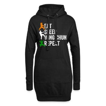 Manger Dormir Wing Chun Répéter - Wing Chun Drôle - Sweat-shirt à capuche long Femme - noir - Devant
