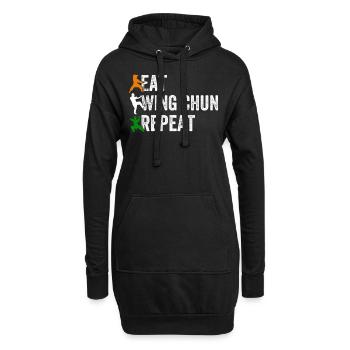 Manger Wing Chun Repeat - Wing Chun drôle - Sweat-shirt à capuche long Femme - noir - Devant