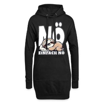 Non, juste non, non, Déclaration, Paresseux, Lève-tard - Sweat-shirt à capuche long Femme - noir - Devant