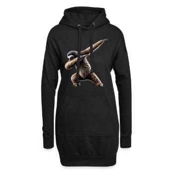 Lustiges Dabbing Faultier Dance Tierliebhaber Dab - Hoodie-Kleid - Schwarz - Vorne
