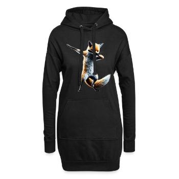 Lustiger Dabbing Fuchs Dance Tierliebhaber Dab - Hoodie-Kleid - Schwarz - Vorne